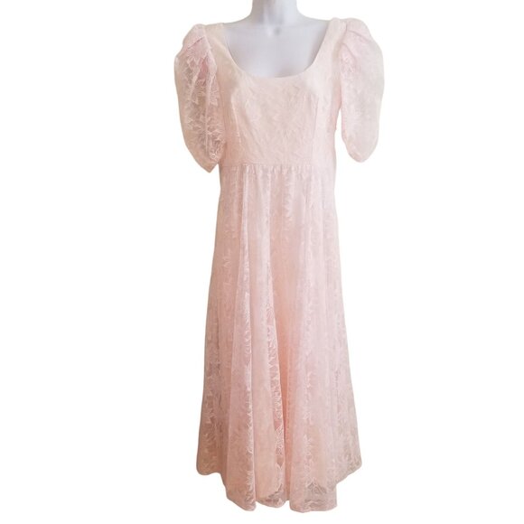 Alicia Dresses & Skirts - Alicia 7 8 Pink Floral Lace Fairy Tale Princess Dress Vintage USA Victorian Rege